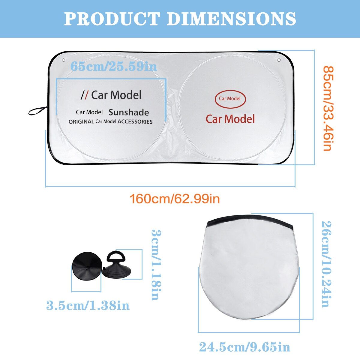 Car Sun Umbrella Sunscreen Logo Window Sunshade Shading Cover + Suckers Parasol UV For Toyota Avalon Camry Yaris Rav4 Miral TRD-160x86 Toyota TRD