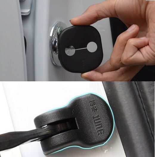 ACCESSORIES FIT FOR 2013 2014 HYUNDAI SANTA FE IX45 DOOR LOCK COVER STOPPER BUCKLE CASE CAP ARM PAD ANTI RUST