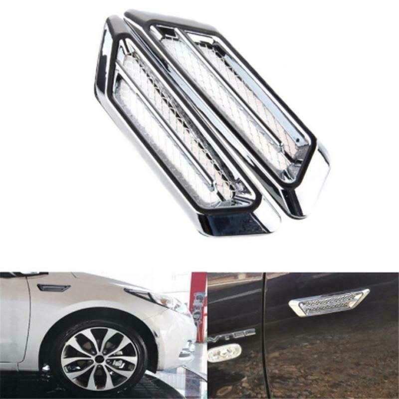 1 Pair Universal Side Mesh Cover Shark Gills Auto Sticker Car Hood Fake Air Outlet Decoration Stickers