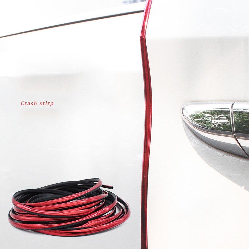 Car Door Protector Anti-Collision Strip Carbon Fiber/Red/ Door Edge Anti-Scratch Sticker chrome Safety Seal Protection