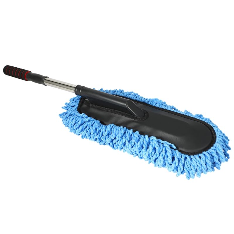 Car Wash Cleaning Brush Duster Dust Tool With Long Handle Blue