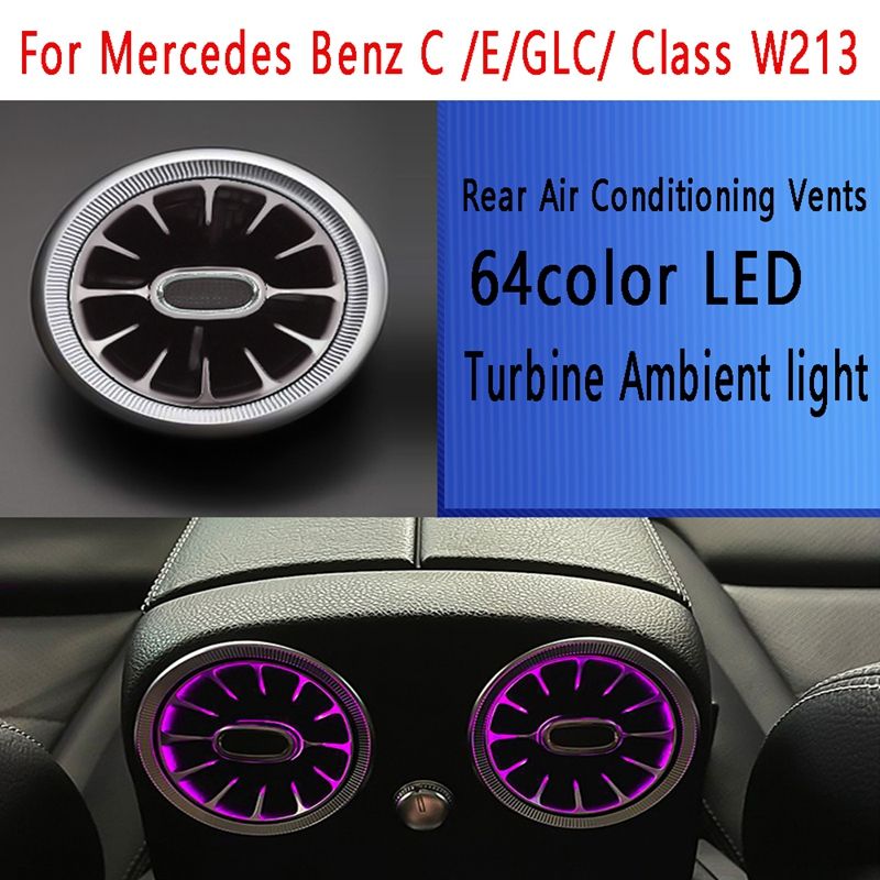 Rear Air Conditioning Vents 64Color LED Turbine Ambient Light