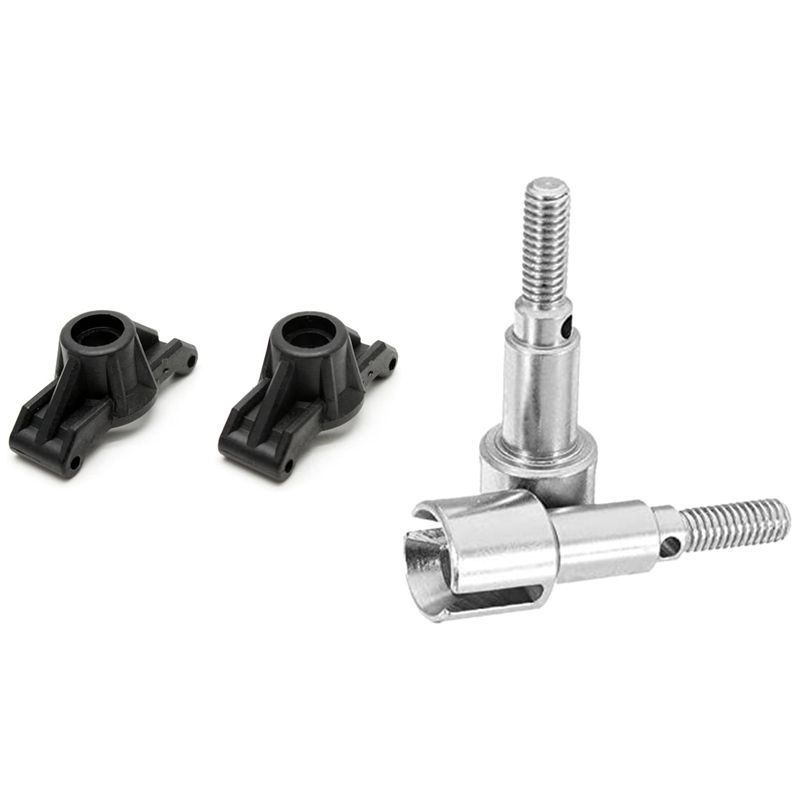 2PCS Rear Steering Hub 25-SJ11 Spare Parts for XLH 9125 & 2Pcs Rear C Cup Universal Joint 25-WJ04 Spare Parts XLH 9125 - Black & silver