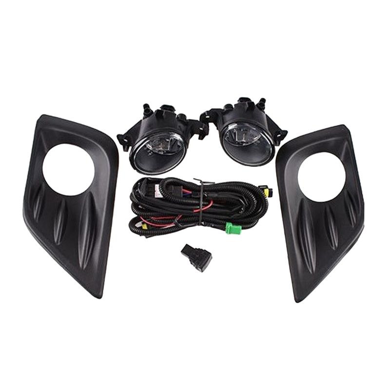 For 2016-2018 Nissan Altima Car Front Bumper Fog Light Clear Lamps with Bezel Kit