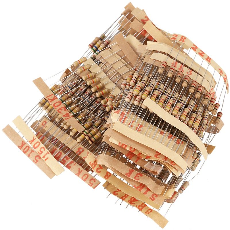 500pcs 50 Values 1/2W 0.5W 5% Carbon Film Resistors Assorted Kit Set