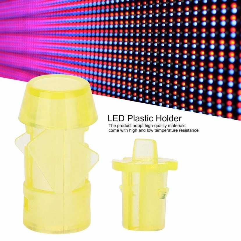 LED Holder 100Pcs Plastic Bezel Mount Yellow PC Indicator Light Aircraft Lampshade 5mm