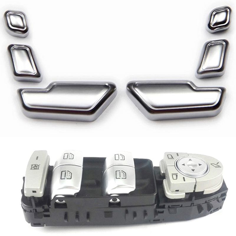 Front Door Window Switch for Mercedes-Benz C300 C63 C350E C-Class & Car Zinc Alloy Door Seat Adjust Button Switch Cover
