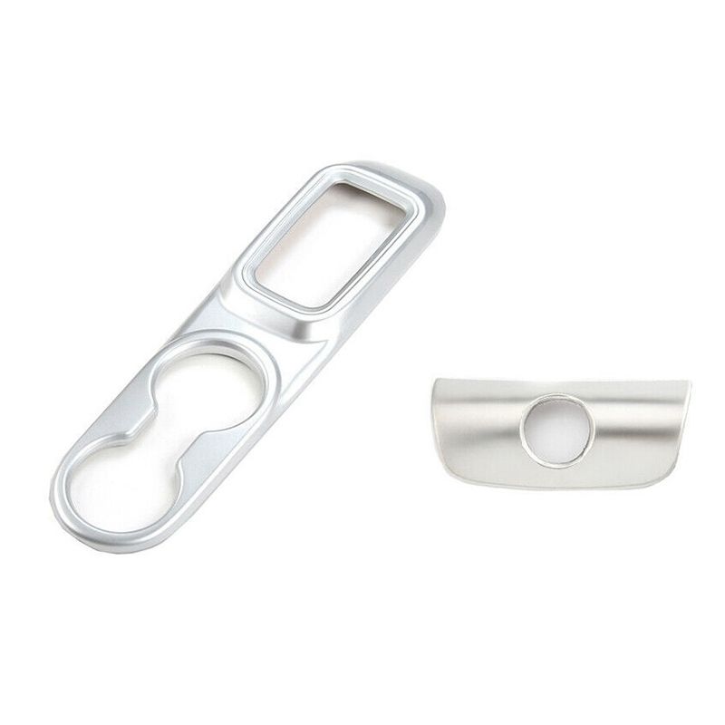 Center Console Gear Panel Cup Holder Cover Trim for Jeep Wrangler JK 2011-2017 Car Accessories, ABS Silver