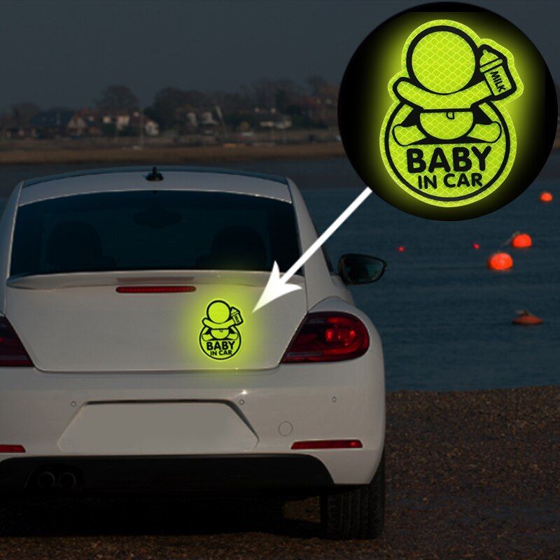 Car Personality Baby In Car Guan Yuanguang Reflective Stickers Reflective Warning Stickers To Prevent Rumbling Speakers