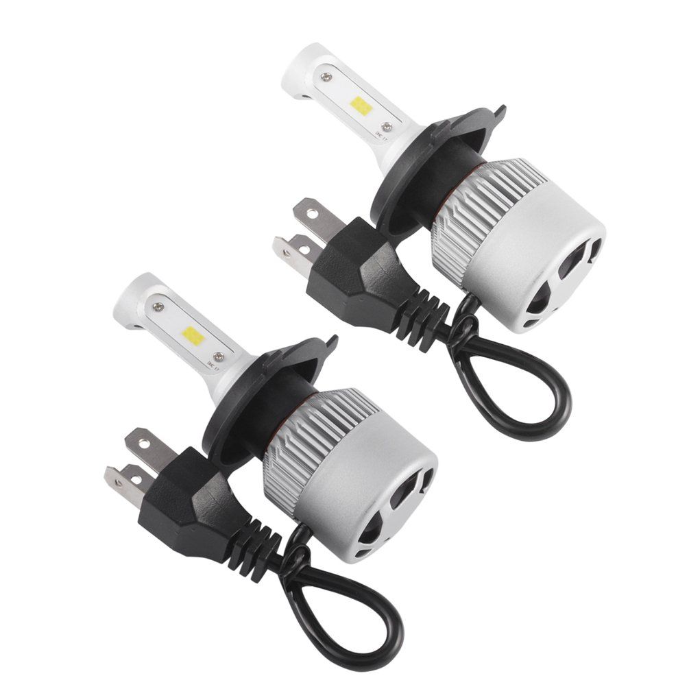 High Effective Decoder Waterproof H4 72W High Power LED Headlights Bulbs - Silver & black