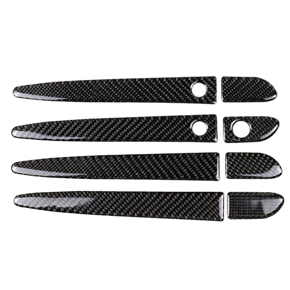 Car Carbon Fiber Outside Door Handle with Smart Hole Decorative Sticker for Mazda CX-5 2017-2018, Left Drive