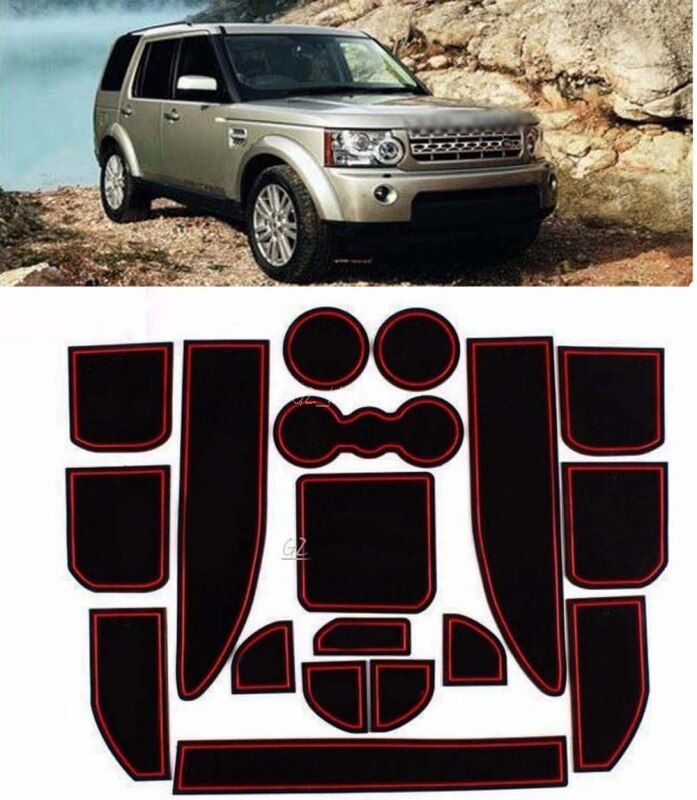 High quality Interior Non-slip Door Cup Holder Rubber Mats For Land Rover Discovery 4 With logo