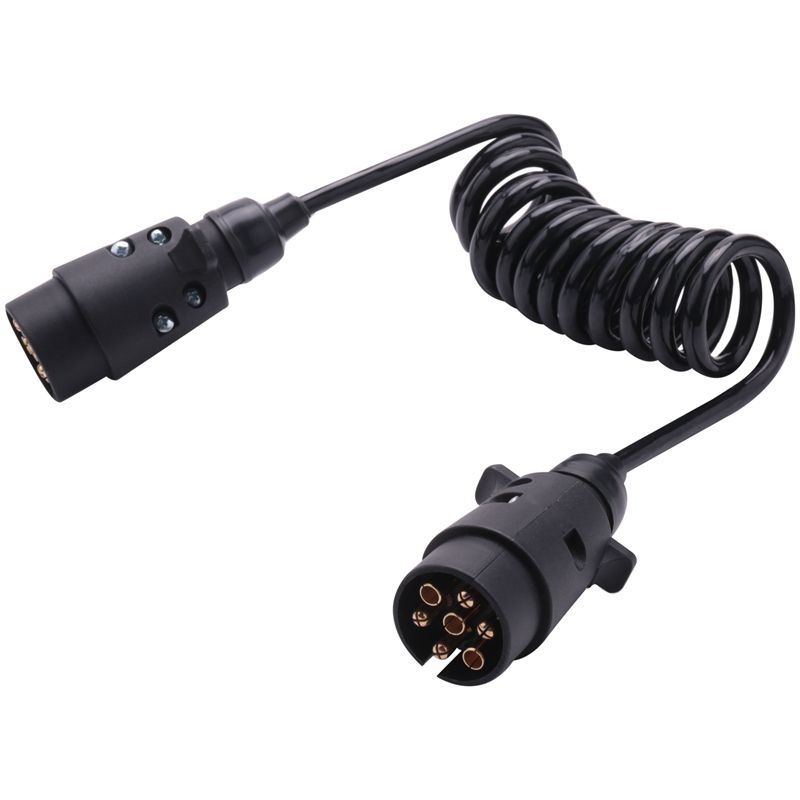 2X 1.6M 7 Pin Car Tow Trailer Extension Cable Coupling Circuit Plug