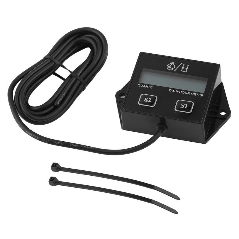 12V LCD Display Tachometer Hour Meter Motorcycle 2&4 Stroke Gasoline Engine