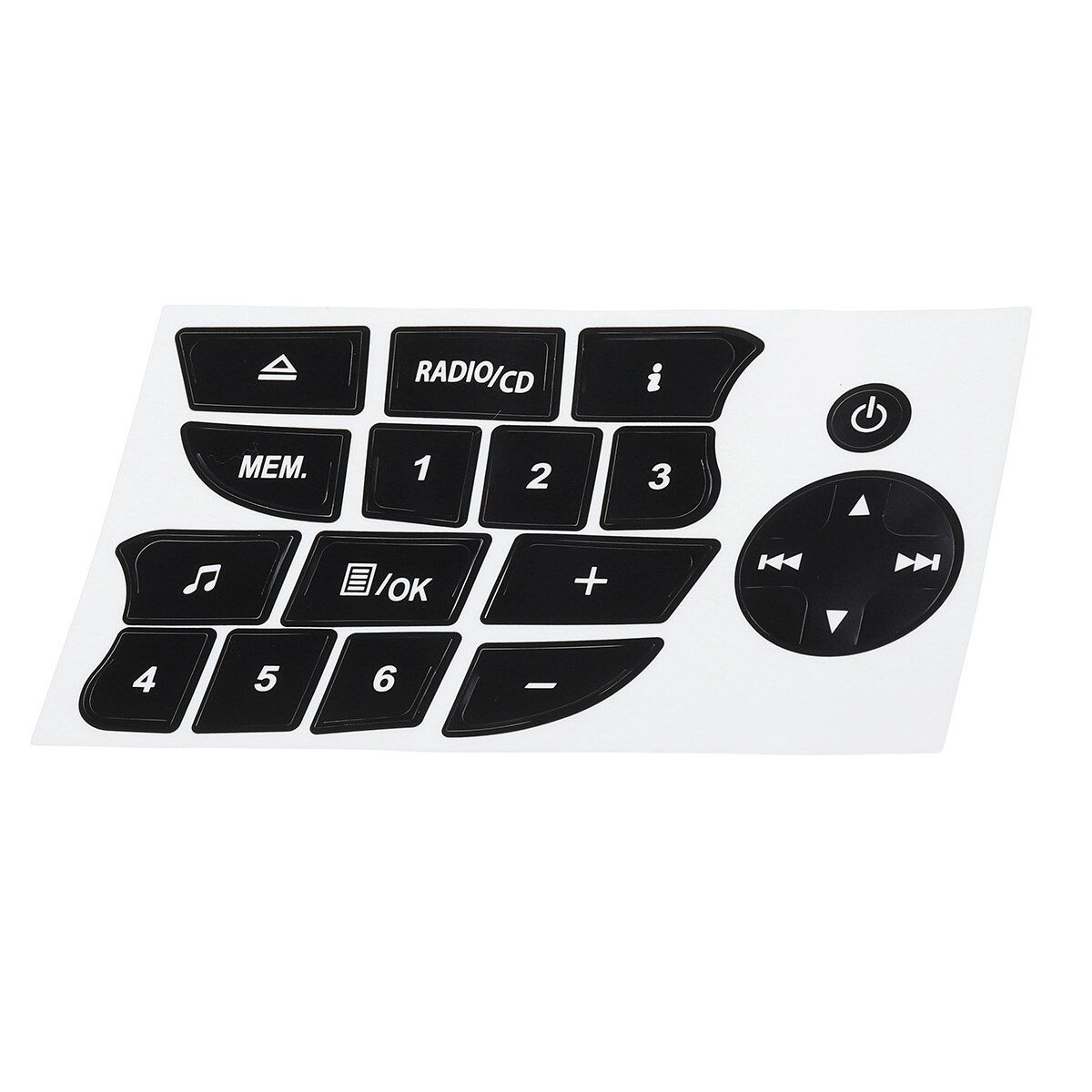1xCar Button Repair Stickers CD Radio Audio Button Repair Decals Stickers For Twingo For Renault Clio And Megane 2009-2011