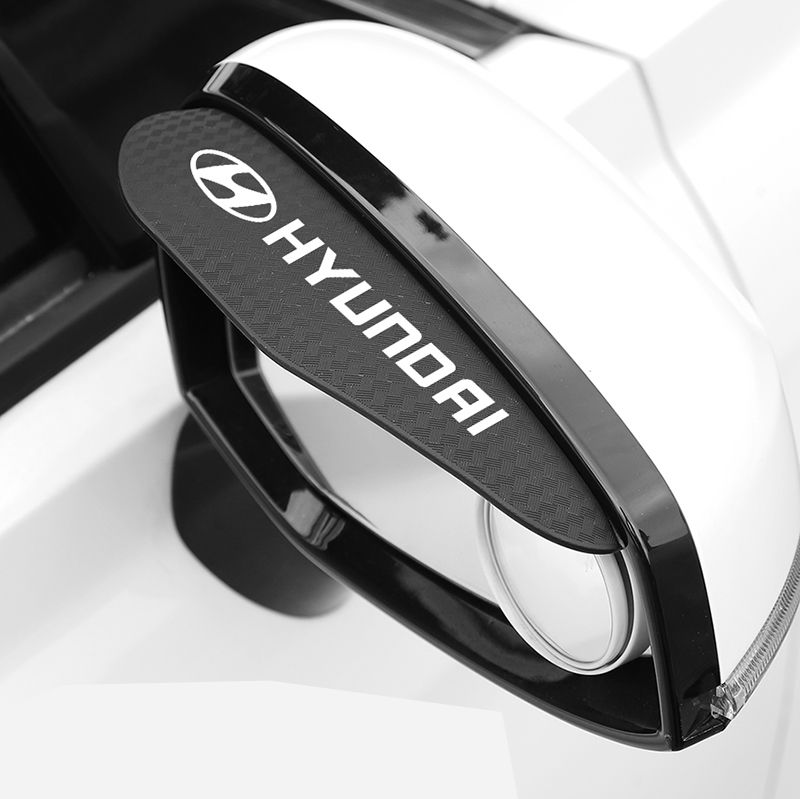 2Pieces Hyundai Car Rearview Mirror To Block Rain And Eyebrows Suitable For Hyundai logo Ioniq hybrid Elantra Tucson Reina Santa fe Kona Accent