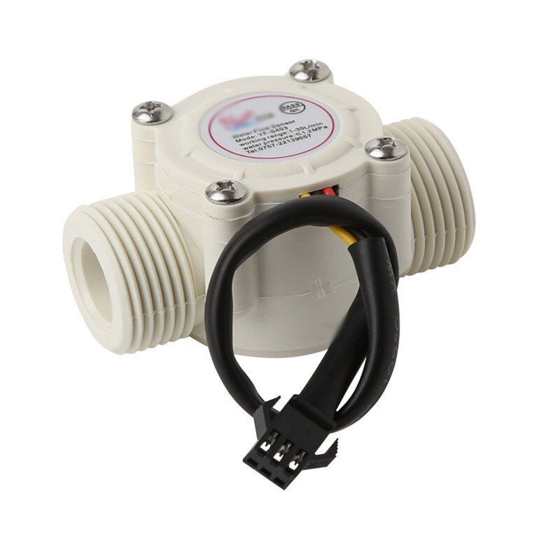 Water Flow Sensor (Sea) YF-S201 Flowmeter G1/2 1-30L/min White/ Black