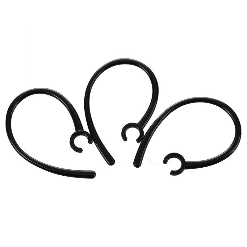 JAERBEE 3 Pcs Handfree 5.5mm Hole Black Plastic Earhook for bluetooth Earphone