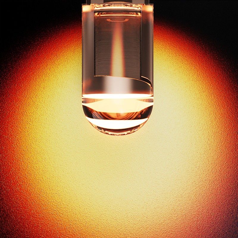 10PCS Automotive T10 Width Indicator Lights LED Glass Transparent License Plate Lights DC 12V Car Bulb- Yellow Light