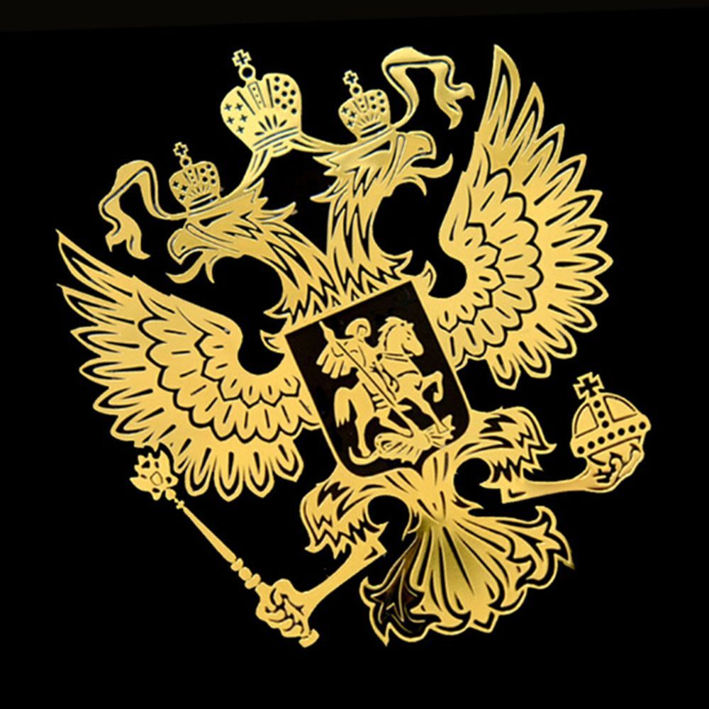 3D Metal Coat of Arms of Russia Nickel Metal Car Stickers Decals Russian Federation Eagle Emblem for Car Styling Sticker New
