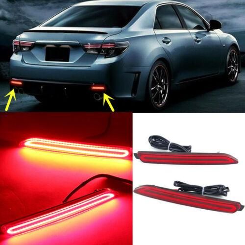 1 Pair Car LED Rear Bumper Reflector Brake Lights Red Lamp