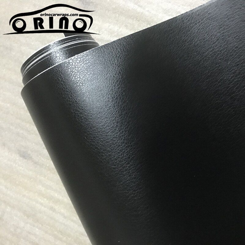 3D PVC DIY Car Styling Interior Dashboard Sticker Black Leather Texture Trim Vinyl Wrap Sheet Film Sticker 10/20/30/40/50X152CM