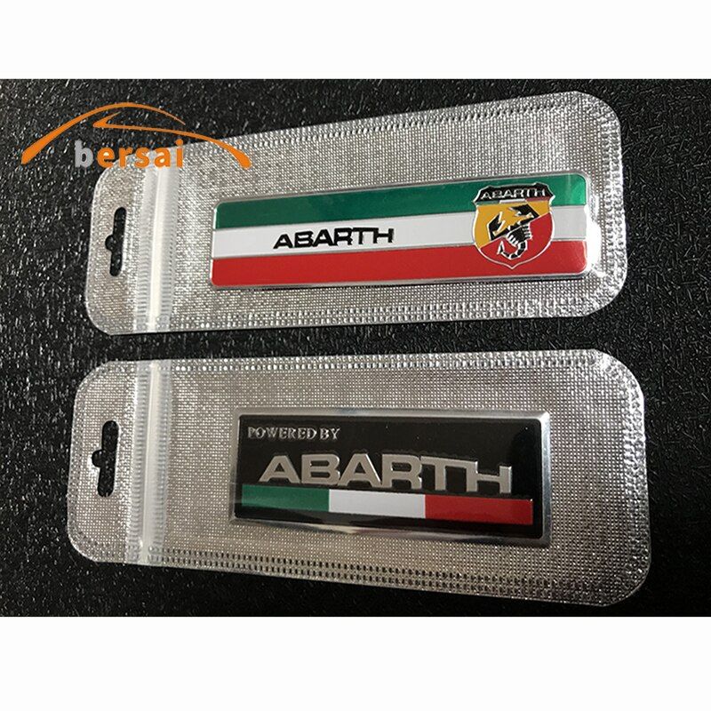 1-4pcs Car Styling ABARTH 3D Emblem Badge 3M Aluminum Creative Stickers For Italy Fiat Abarth Viaggio Punto 124 125 500 Stickers