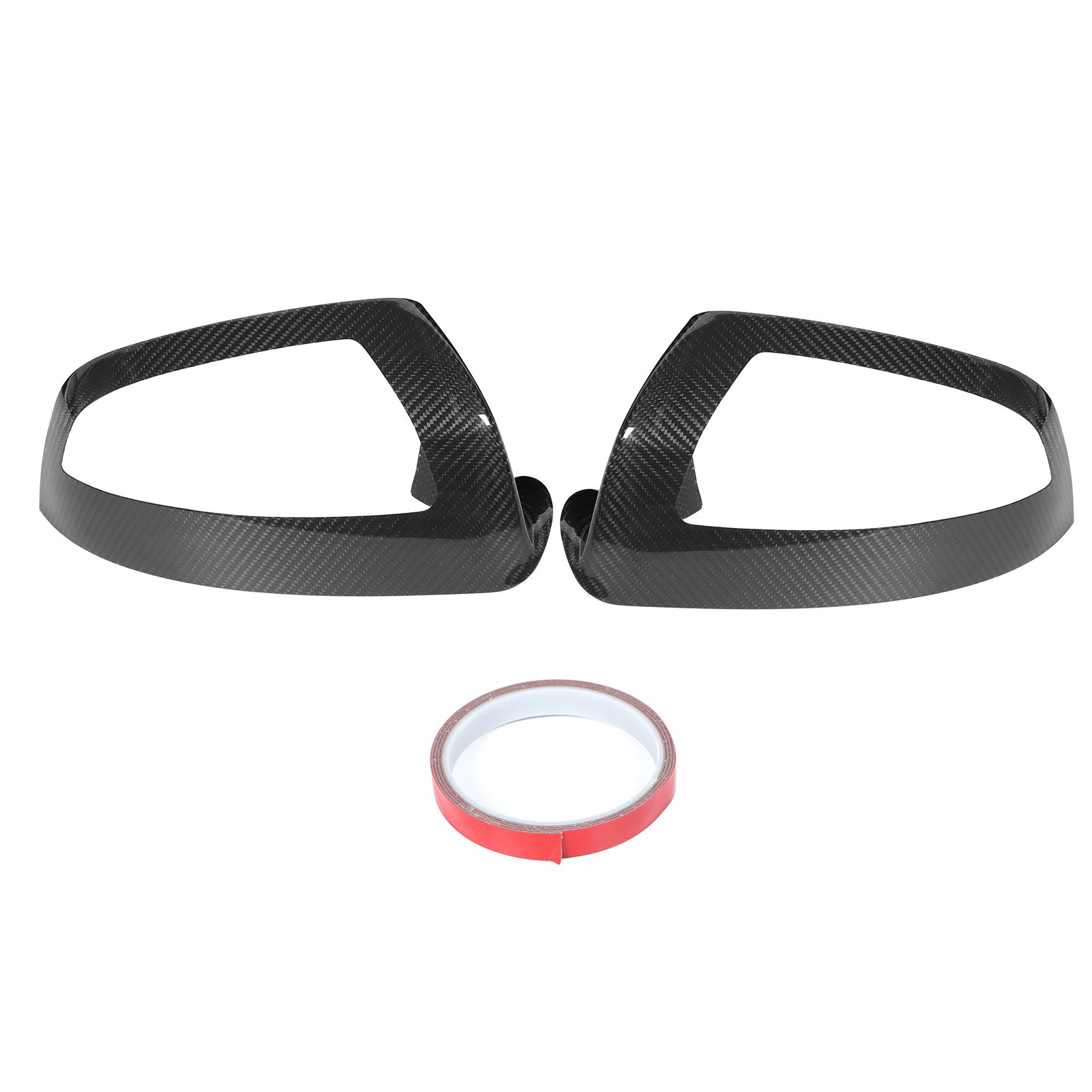 Himeng La 2pcs Dry Carbon Fiber Side Door Mirror Cover Trims Sticker LHD RHD Fit for Mercedes Benz W204 C Class C300 C63