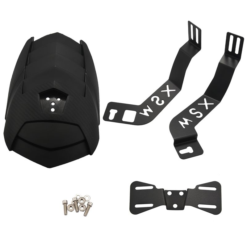 Rear Wheel Fender Splash Guard Cover Tire Hugger with License Plate Bracket for Honda Grom MSX 125 SF Motorbike - Black