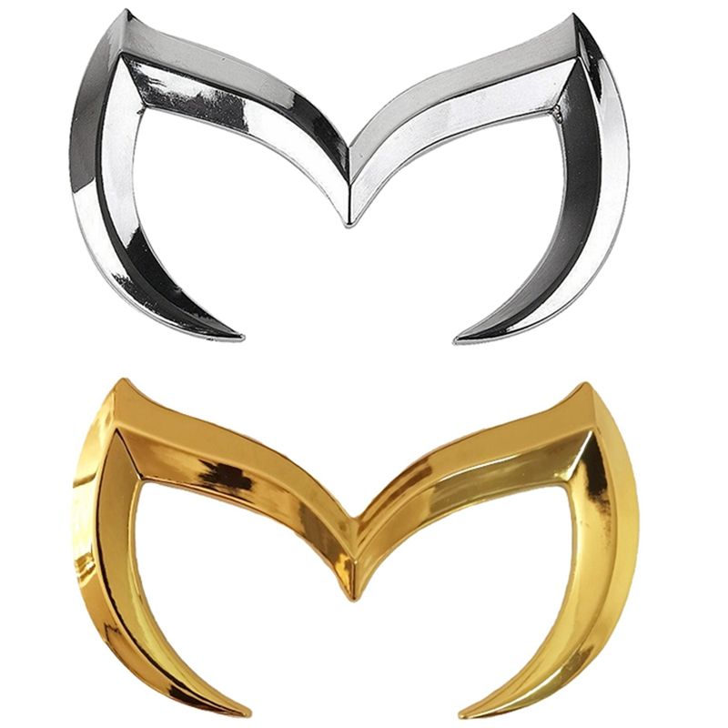 2 Pcs Evil M Logo Emblem Badge Decal for Mazda Car Body Rear Trunk Decal Sticker Nameplate Decor  & galactic