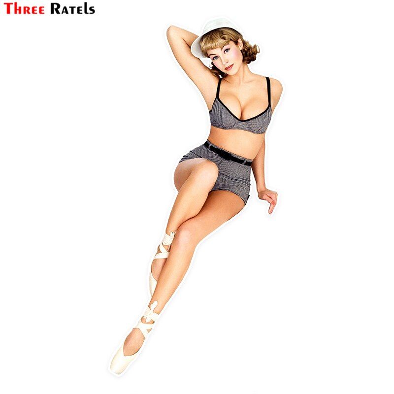 Three Ratels LCS492# 7.0x14cm Sexy beauty colorful car stickers funny car stickers styling removable decal
