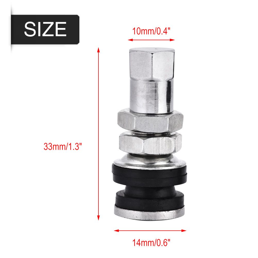 Metal Tyre Valve Stems Tire Stem Kit Tubeless 10pcs In for Motorcycle Vehicle Car Truck