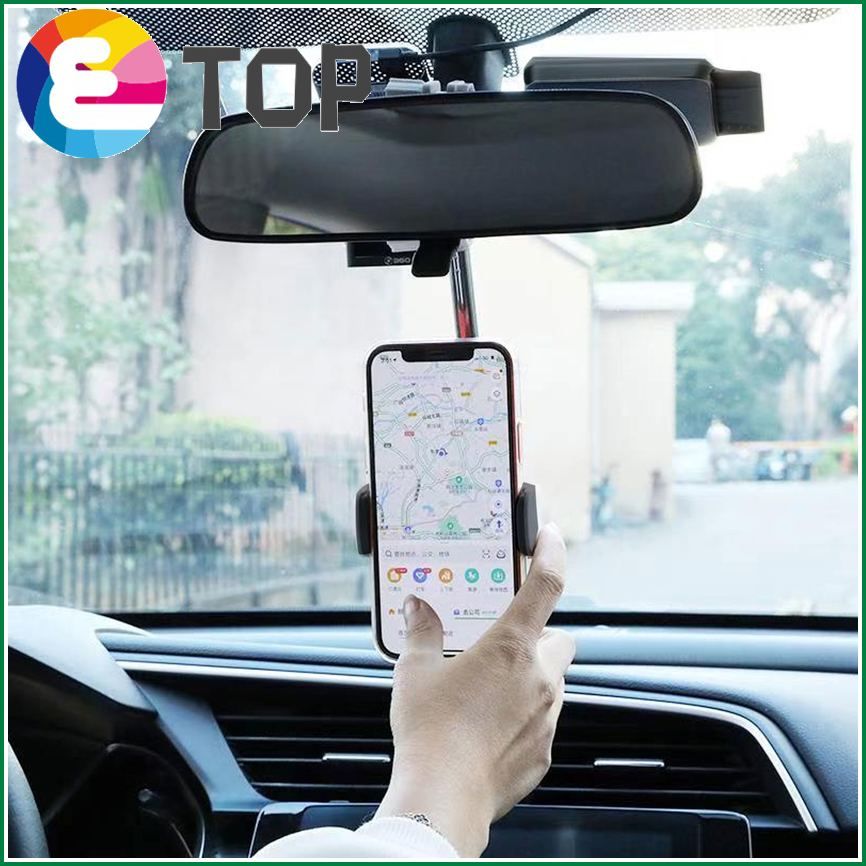 360 Degrees Car Rearview Mirror Mount Phone Holder For iPhone  Seat Smartphone Car Phone Holder Stand For Samsung For Huawei