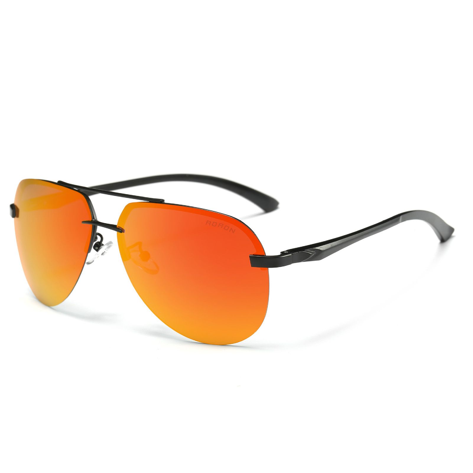 UV Mirror Lens Rimless UV400 Polarized Glasses Unisex Sunglasses Eye Protection for Driving