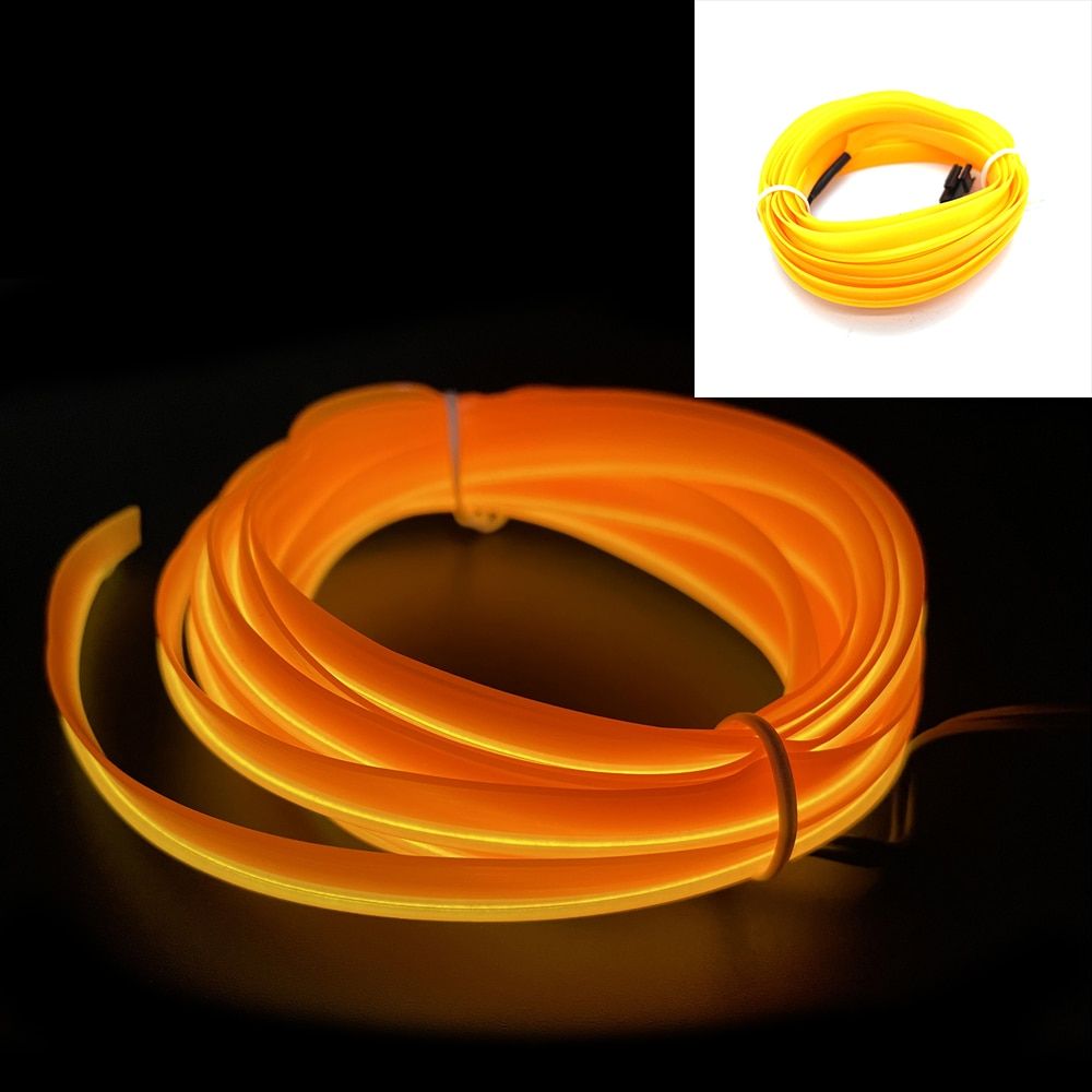 Car EL Wire LED Light Interior Ambient LED Strip Neon Lighting Garland Wire Rope Tube  Decoration Flexible Tube Colors Auto Led-1M USB Drive
