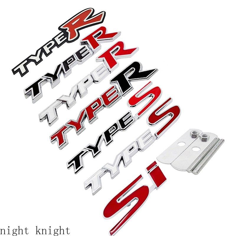 Night knight Modified Type R Type S SI Metal Car Sticker for Honda civic accord city H-RV Auto Front Grille Emblem Rear Badge Decal(model：NO.5)