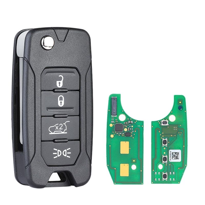 JAERBEE Car Keyless Entry Remote Key with 4 Button 433.92MHz ID48 Chip for Jeep Renegade 2015-2018 for Fiat 500X 2016-2019
