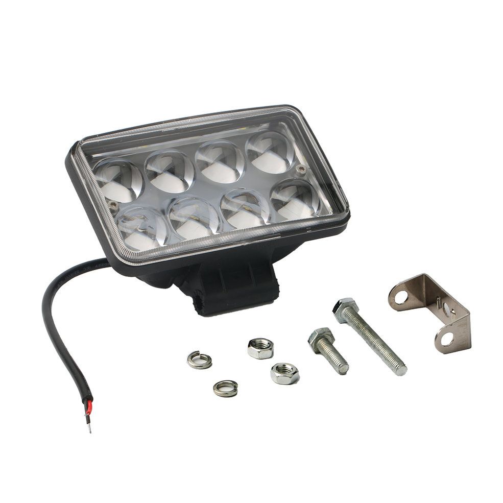 32W 8LED New Automatic Car Motorcycle Off-road Vehicle Working Light 12V - Black 32W Square Astigmatism