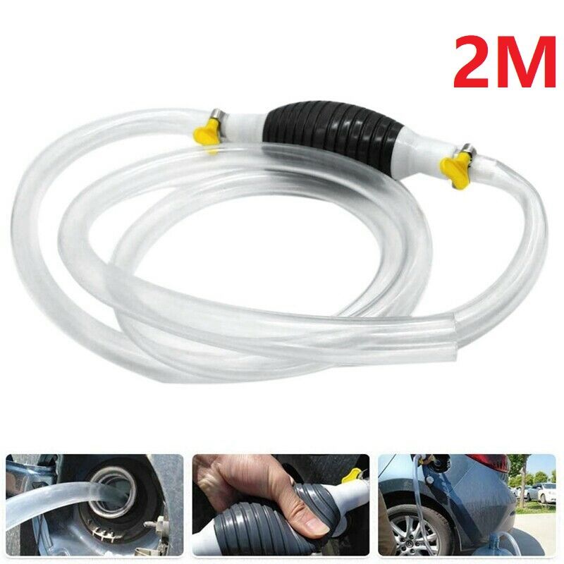 TWEXQNY-High Flow Siphon Hand Pump Portable Manual Car Fuel Transfer Pump with 2M Syphon Hose