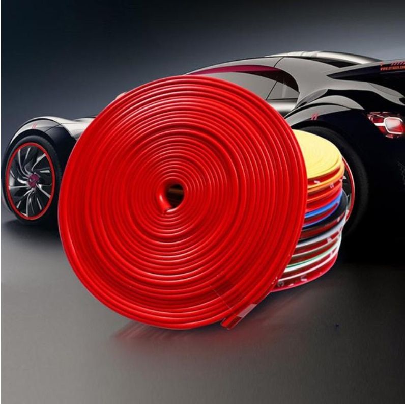 8M/ Roll Rimblades Car Vehicle Color Wheel Rims Protectors Decor Strip Tire Guard Line Rubber Moulding Trim