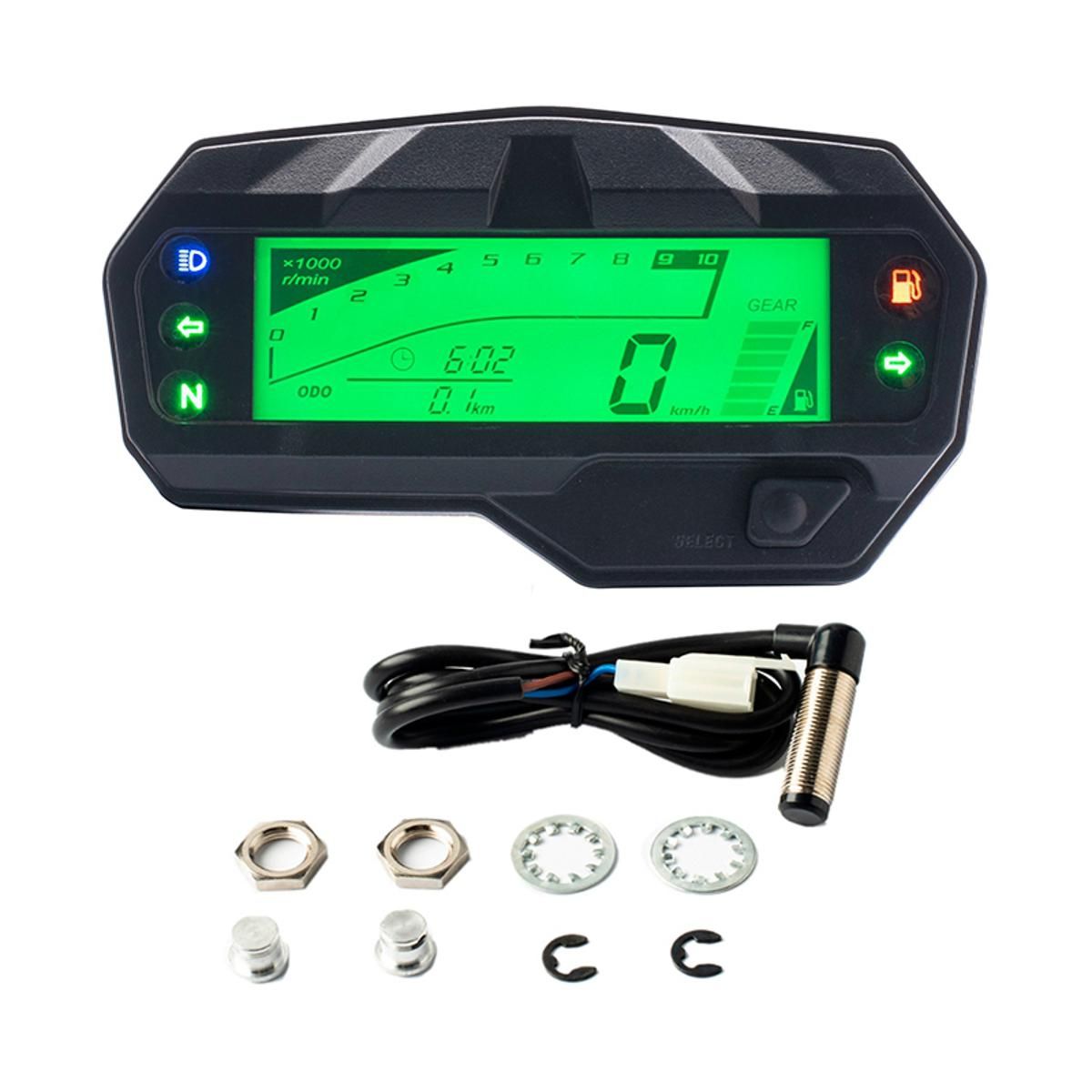 ARELENE Universal Motorcycle Lcd Digital Meter Speedometer Odometer Tachometer 1000RPM Gauge for Yamaha FZ16