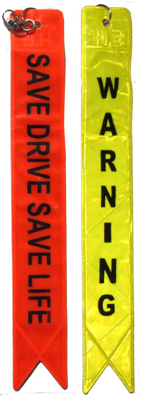 Bike  Highly Reflective Reflector Radium Warning Tag Ribbon -Save Life