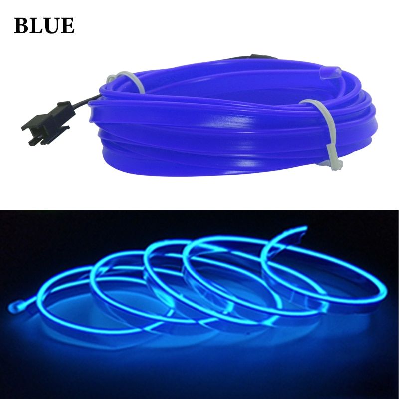 1M/3M/5M Flexible Car Interior Lighting LED Strip Garland Wire Rope Tube Line  Neon Light With  Drive controller-1M-USB