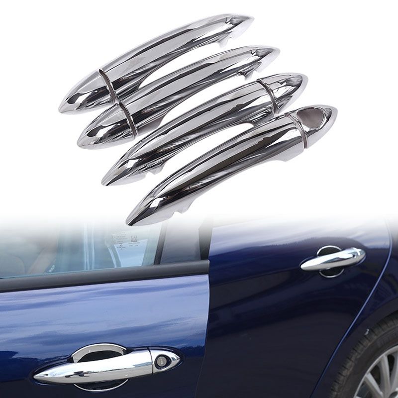 8PCS Without Hole Bright galactic Car Exterior Door Handle Cover Fit for Alfa Romeo Giulia 2017-2021 Car Accessories