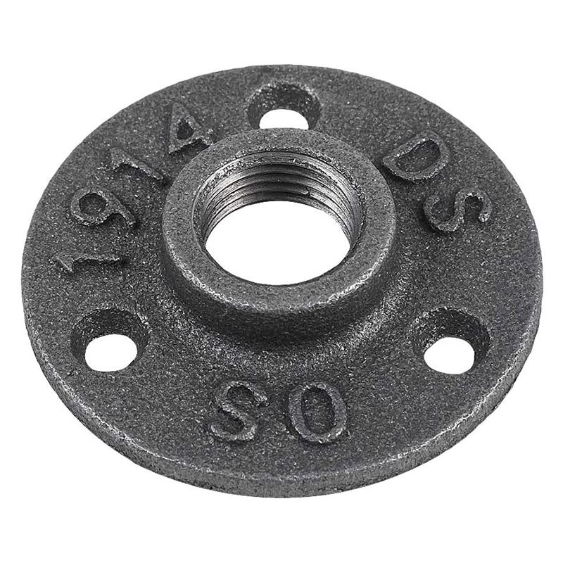 1 Inches Malleable Cast Iron Pipe Flange, Industrial Pipe Flanges for Threaded Black Pipes and Fittings 1 Pcs