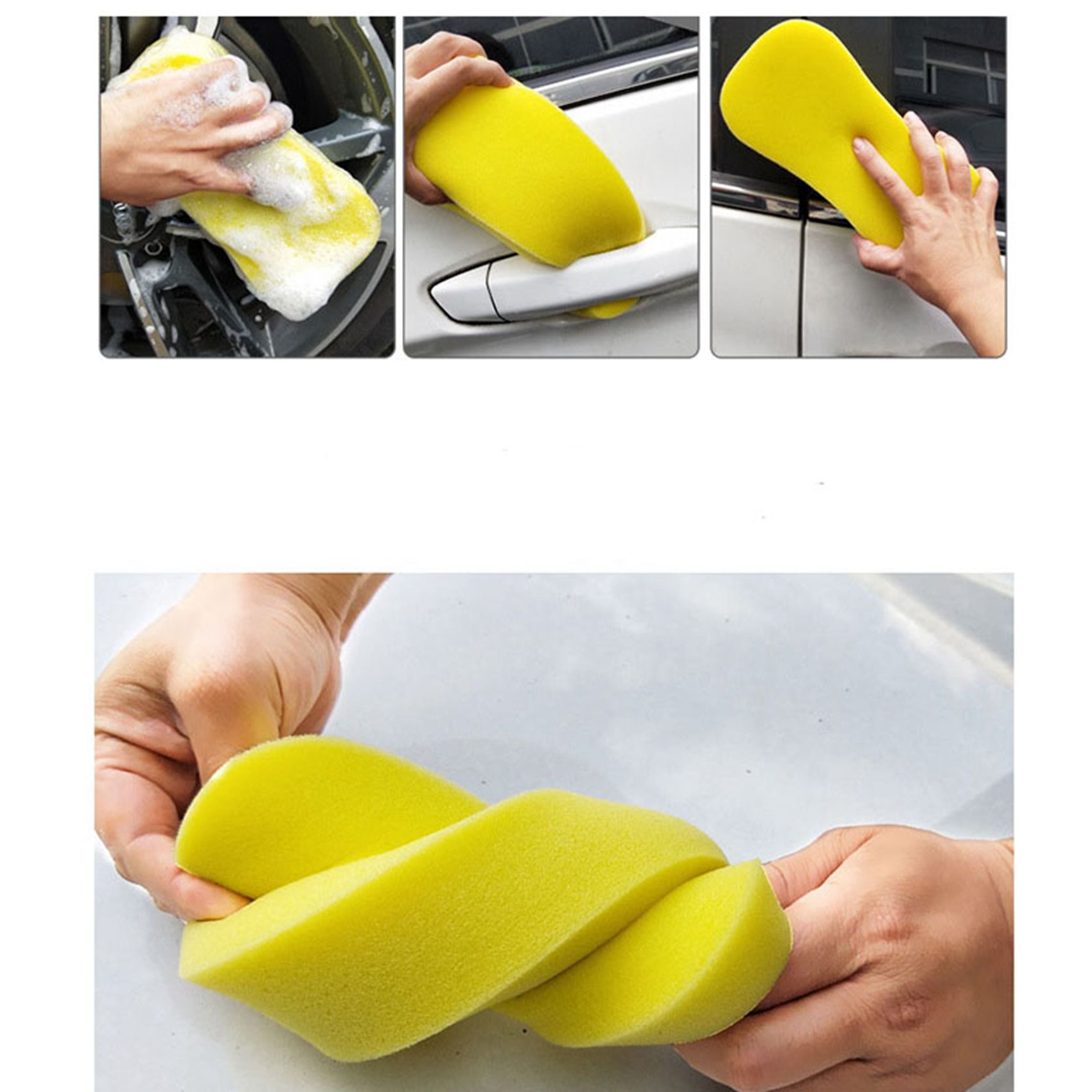 Car Wash Sponge Absorbent Multi-Use Cleaning Sponge - Yellow 2 Packs