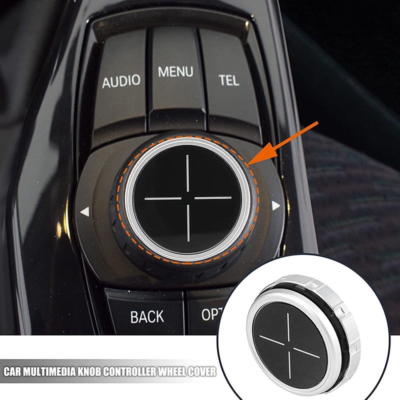 Center Console Multimedia Control Button Knob Trims Cover Decoration Cross Pattern for BMW- 3 5 7 Series X1 X3 X4 X5