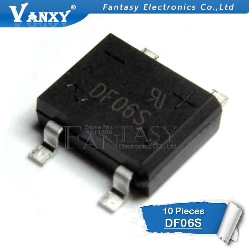 10PCS DF06S SMD 4 feet DF06S SOP-4 DF06 rectifier bridge rectifier authentic