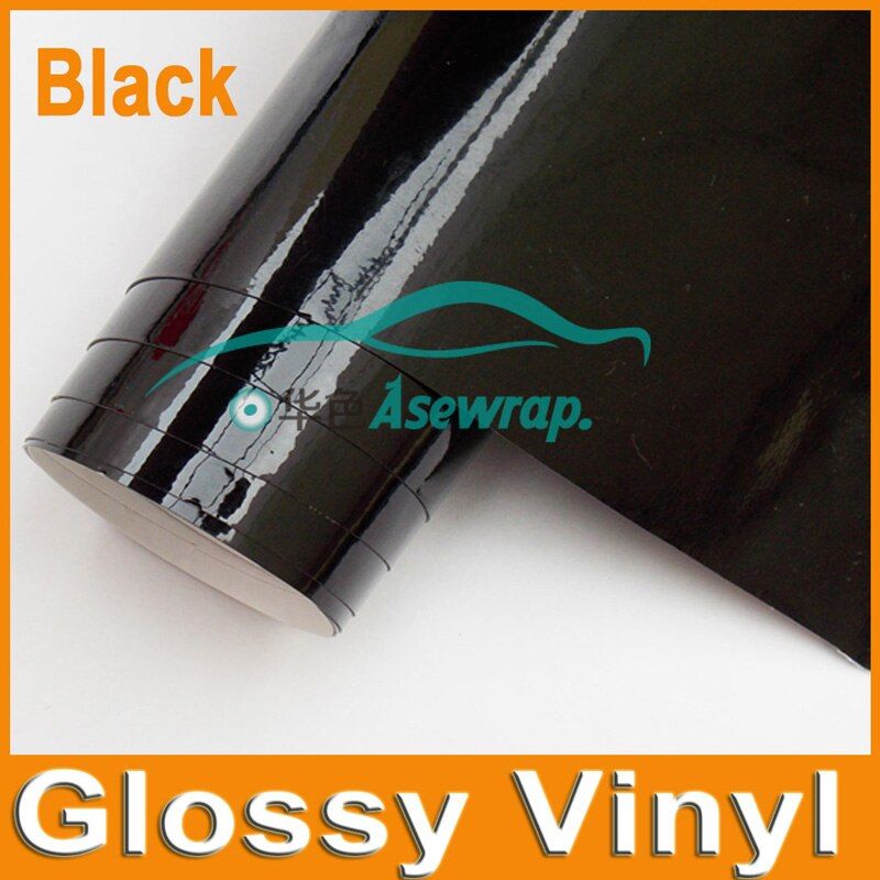 Bright Glossy Vinyl 5m/roll Glossy car wrap Vinyl Film Gloss Black Wrap Bubble Free car sticker auto decoration film