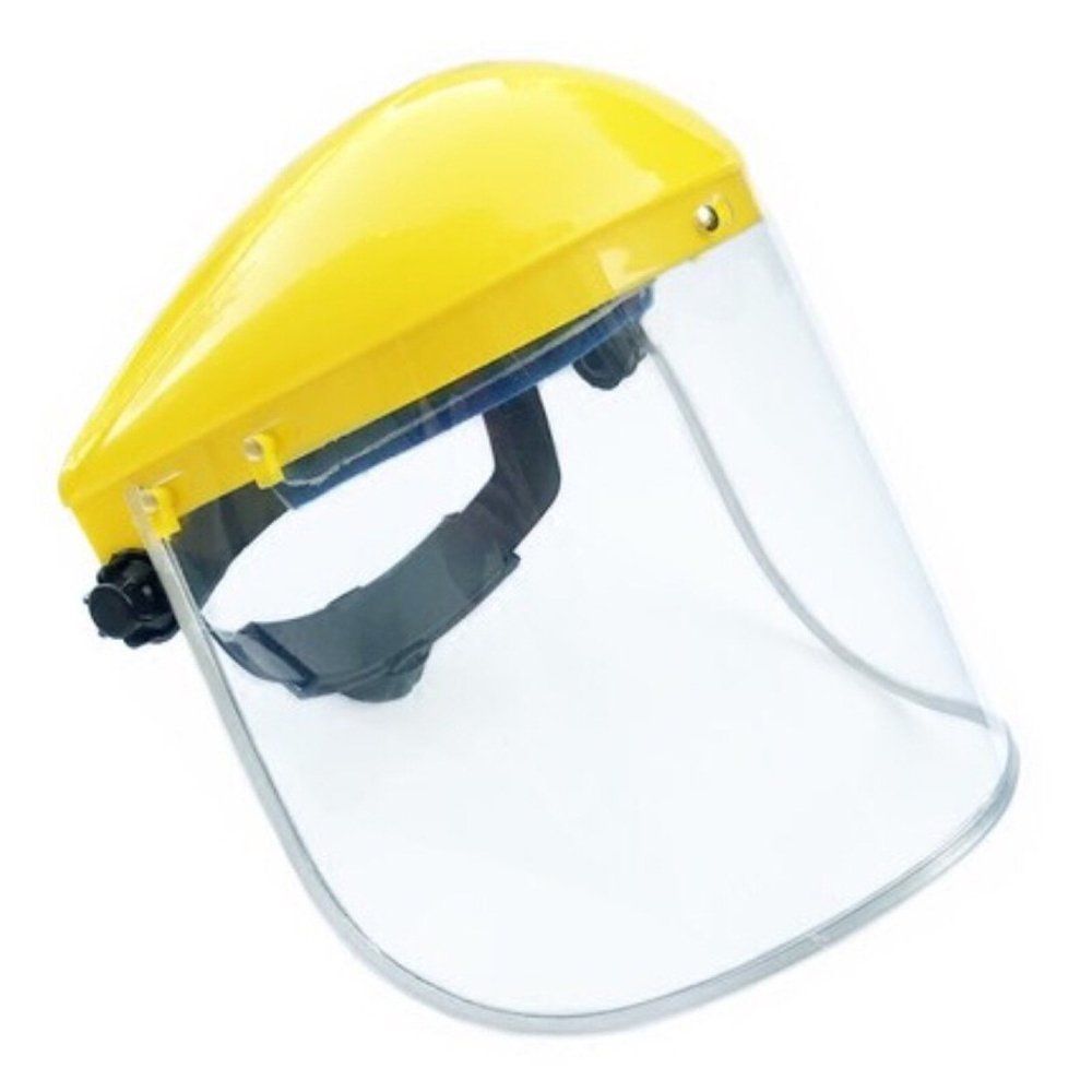 TE Protective Visor Protective Eye and Head Visor with Ratchet Headgear Protective  for Yellow Facial